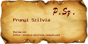 Prunyi Szilvia névjegykártya