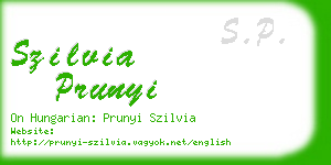 szilvia prunyi business card